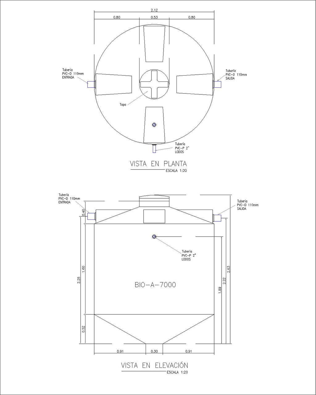 BIODIGESTOR AUTOLIMPIABLE 7000 LITROS